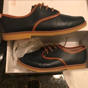 Petits Marcheurs lace up shoes blue and tan US 3